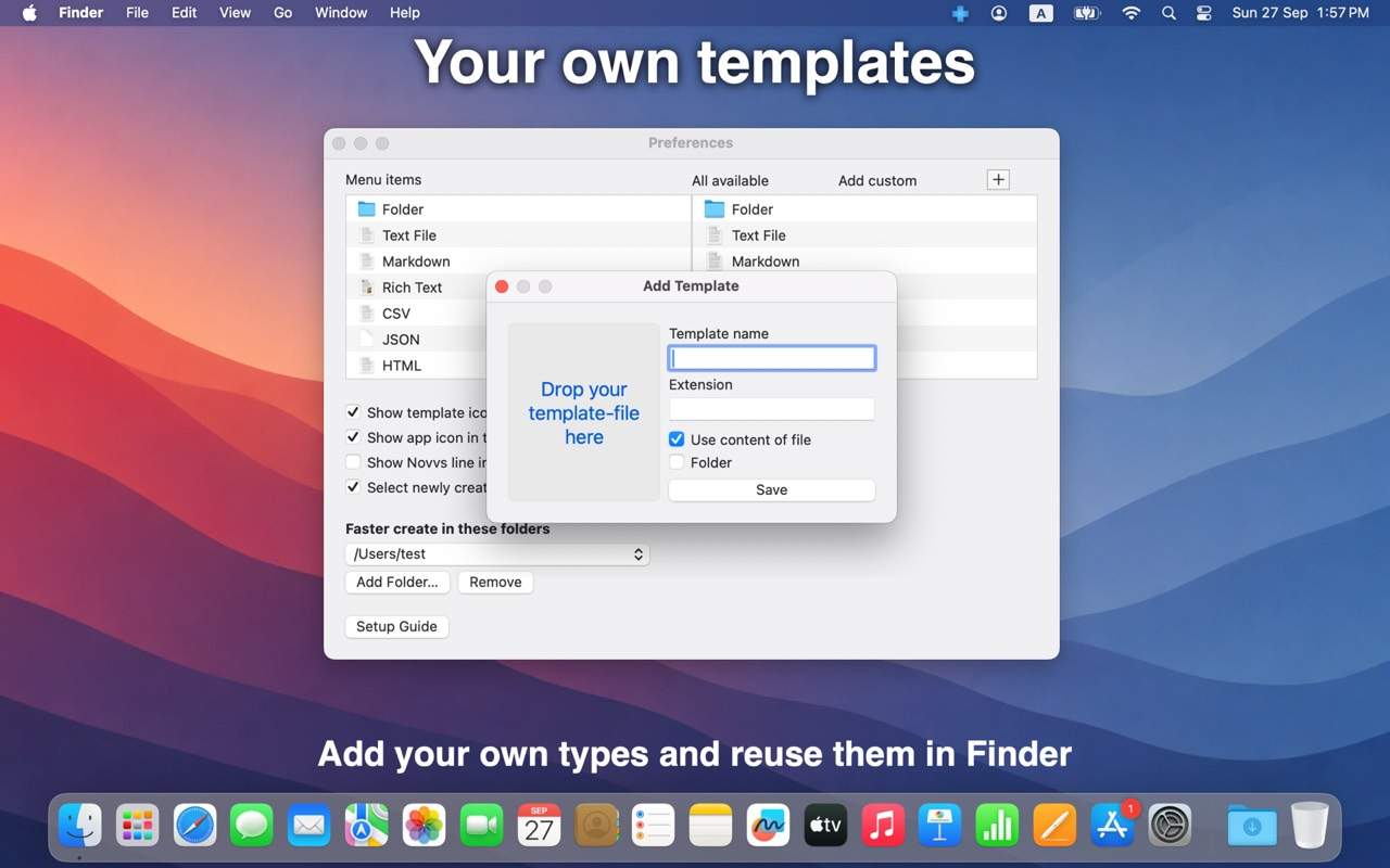 Add a custom template in Novvs