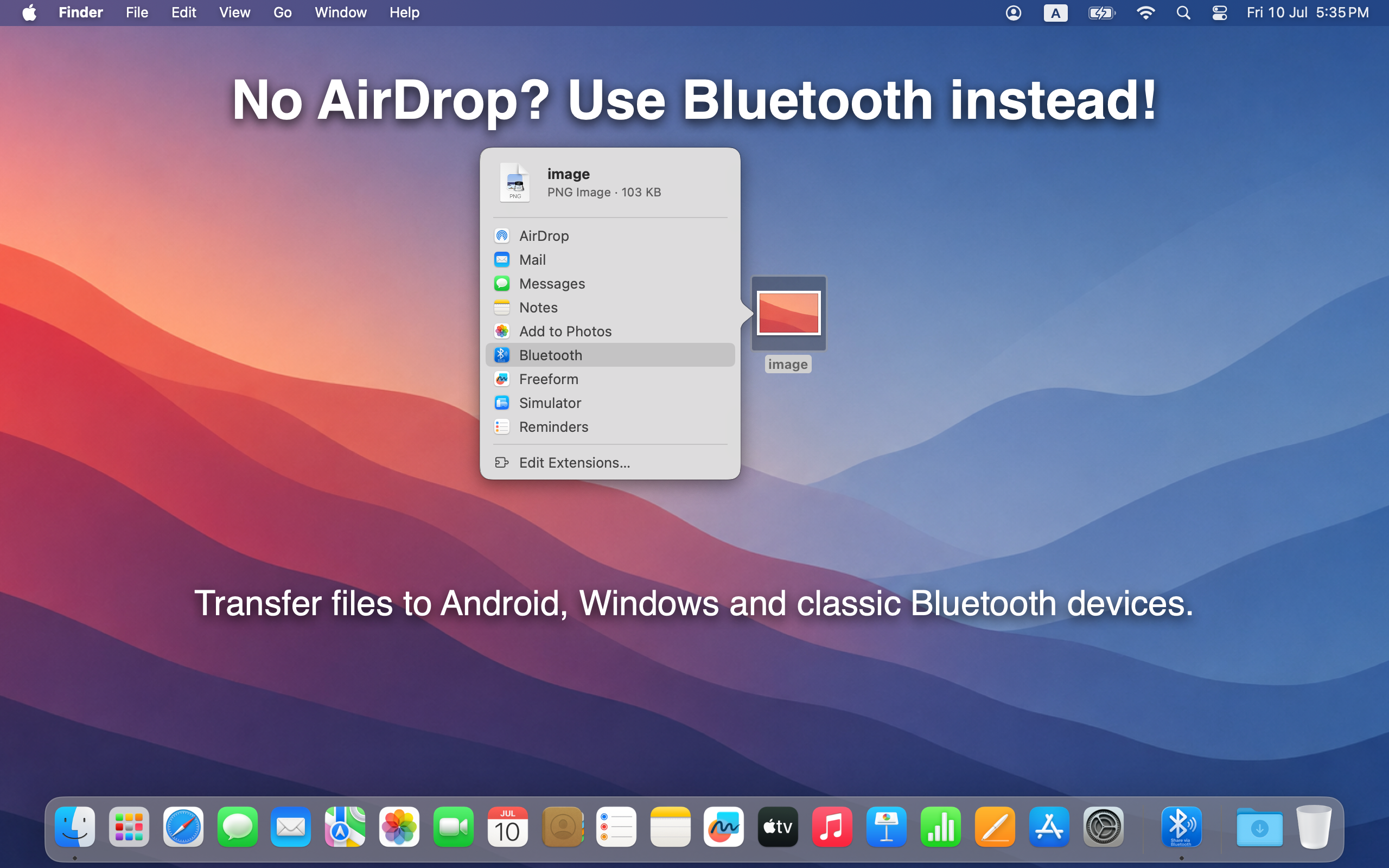 Share via Bluetooth